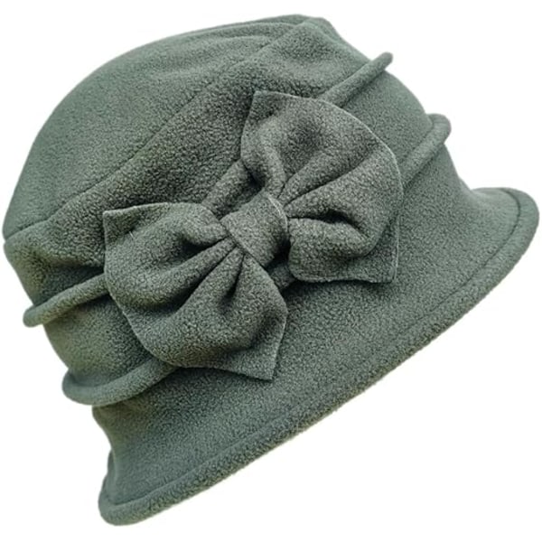 Damernas Bell Beret Hatt Fransk Vintage Blommig Fleece Cloche Hatt Klassisk Vinter 1920-tal Hinkhatt