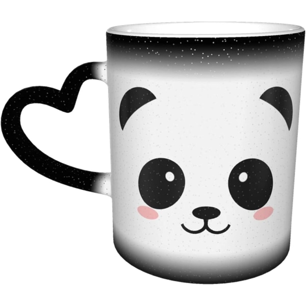 Söt Panda roliga kaffemuggar Värmeförändrande keramisk tekopp Värmekänslig färgförändrande present