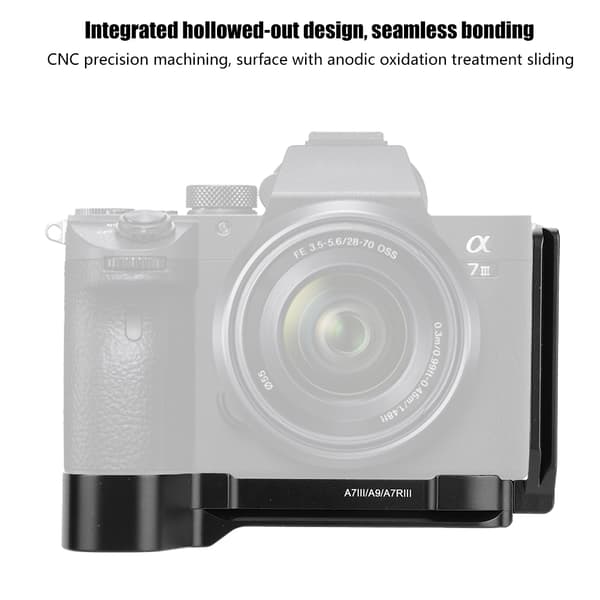 Holdbar Quick Release QR L-formet kamerabeslag Vertikalt greb til Sony A7M3 A7R3 A9 kameraer