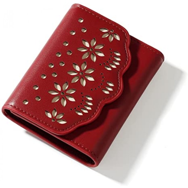 Blommig ihålig plånbok för kvinnor med myntpåse med dragkedja  Telefonsektion Bifoldad plånbok Kontant Kreditkort ID Fotofönster (KORT,  VIN) 10f3 | Fyndiq