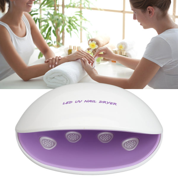 LED Negle Gel Polish Tørrer Skalformet 12stk Lyschips 180 Grader Tørring Negle Hærdende Lampe Lilla