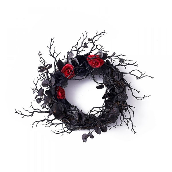 SAYTAY Artificial Halloween Wreath Dead Branch Wreath,20 Inches for Front Door Window Wall Halloween Decoration