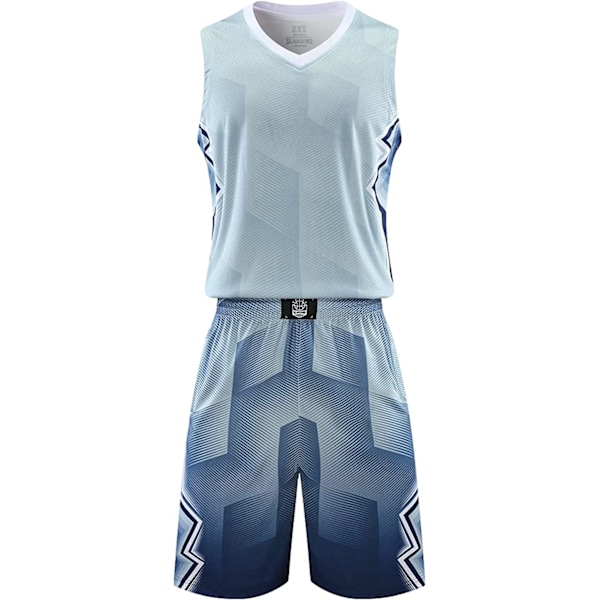 Men'S Basketball Jerseys And Shorts Team Uniforms With Pockets Tracksuit Uniforms  Grey—L