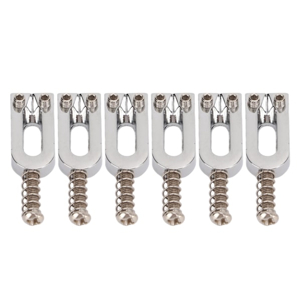 6 st U-formade elektriska gitarrstallsaadlar Tremolo metallrullskruv sadelbyte Silver