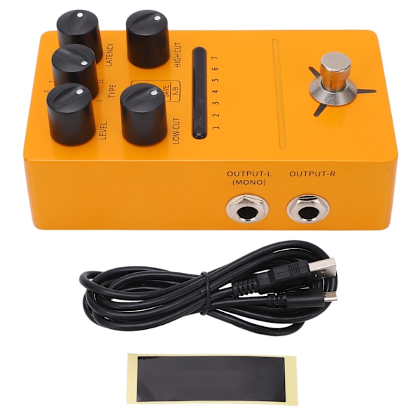 Elektrisk gitarr effektpedal stereo simulering gul metall enkel effektpedal för inspelning