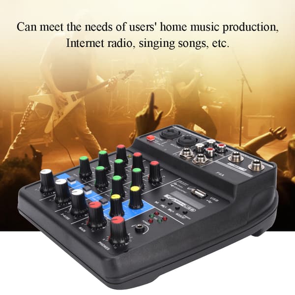 Musikk Instrument Mikser 4 Kanal med MP3 for Bluetooth for Perform