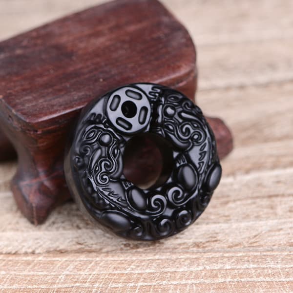 Velstand Pixiu Amulett Obsidian Anheng Halskjede