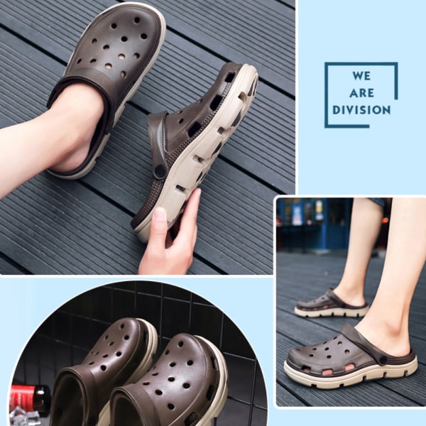 Unisex Have Clogs Sko Kvinder Mænd Sommer Slide On Sandaler-Sort(38/39 EU)