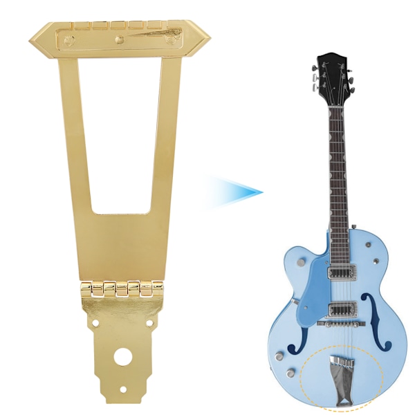 Zink-legering Jazz Bridge Gitarr Tremolo Bridge Stränghållare Musikinstrument Tillbehör (Guld)