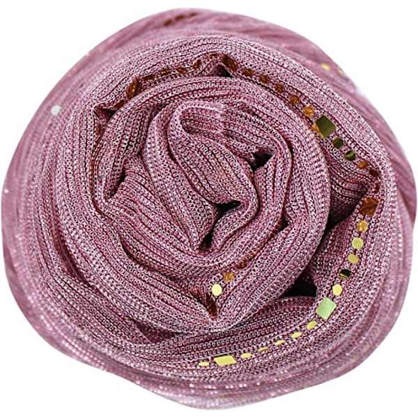 Dames Blød Chiffon Sequin Langt Sjal Slør Mode Muslimsk Hijab Hijab, Komfortabel og Åndbar, 71x30 Tommer