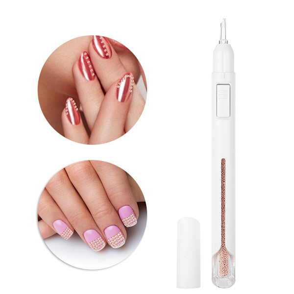 0,8 mm nagelkulspenna prickning tacka nagel prickning manikyr dekorationsverktyg (roséguld)