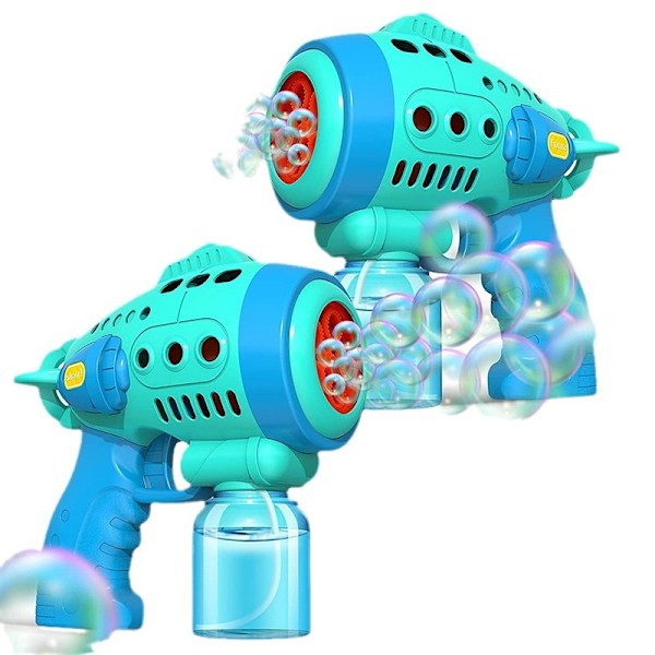 Bubble Gun med Bubbelvätska, Bubbelmaskin för Småbarn med 360-Graders Läckagesäker Design, Ergonomiskt Grepp, Automatiska Bubbelpistoler