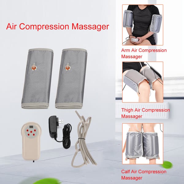 Luftkompressionsmassageapparat Arm Massager Elektrisk Cirkulationsarm Wraps (Grå)