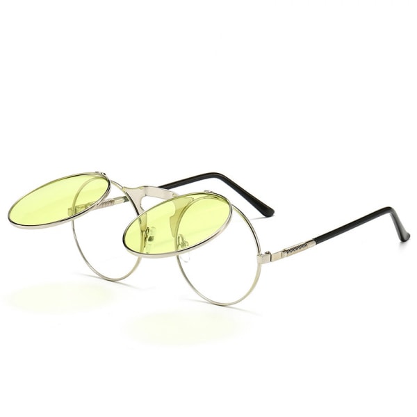 Soppformet solbriller for kvinner Uregelmessig rammeløs øyewear Retro rave Party halloween solbriller