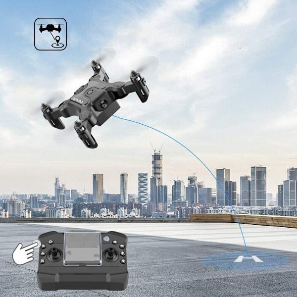 Sammenleggbar minidrone for barn, V2 Nano Pocket RC Quadcopter for nybegynnere