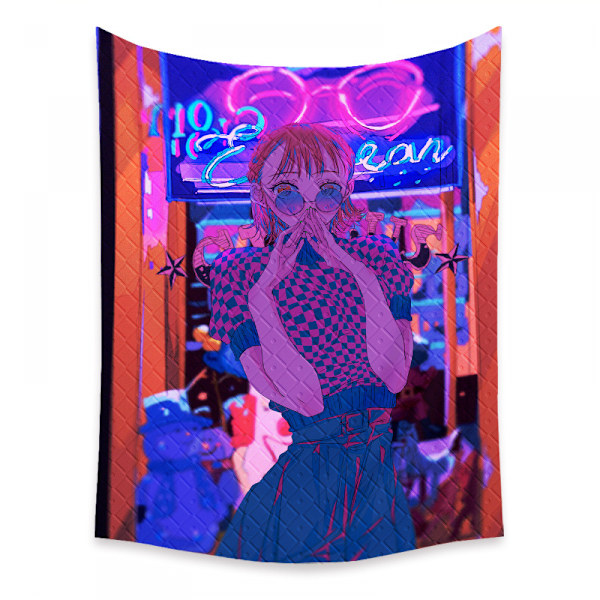 Wekity Anime Gobeläng Estetisk Konst Hembakgrund Tyg Dekor Present Boho Gobeläng för Vardagsrum Sovrumsdekor (614-27, 39 X 59 tum )