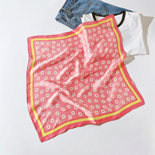 20,8 x 20,8 Kvadratisk Silkesliknande Hårsjal Huvud Sovande Wrap Satin Huvudduk, Daisy Grön-13