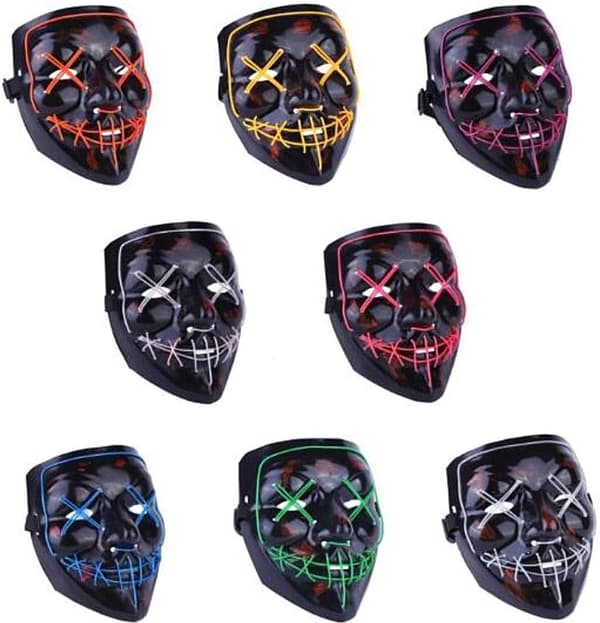 Halloween LED Skummel Kult Maske