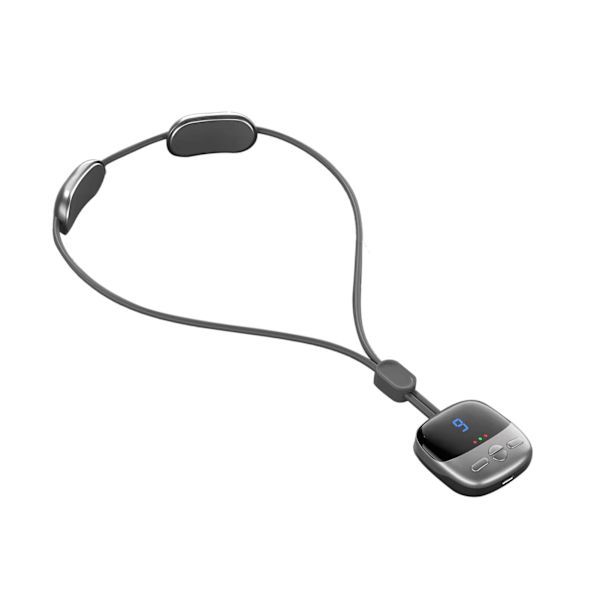 Mini Halskjede Nakkemassasje 4 Moduser 9 Styrke 3 Gir Varm Kompress Dual Puls Smart Henger Massasje Grå