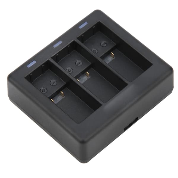 TELESIN 3-veis batterilader med LED-lys USB-batteriladeboks for GoPro Hero 9