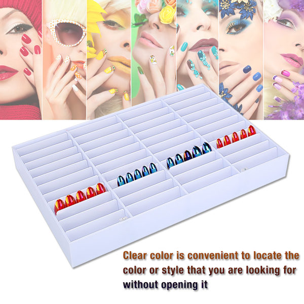 Tomt Negletips Opbevaringsboks Klar Neglekunst Dekoration Beholder Falske Negle Display Case