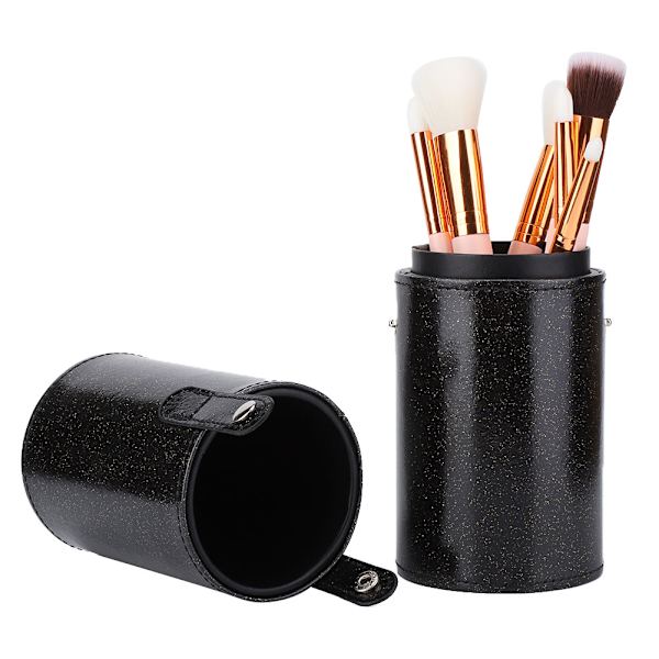 Bærbar makeup børste kop PU læder rørholder rejse kosmetisk beholder værktøjL