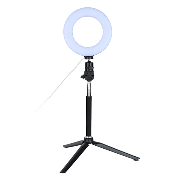 6 tommers ringlys med dimbar LED-fylllys med stativ for video, livekamera og sminke