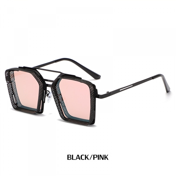 Kvadratiske Oversized Solbriller for Kvinner Menn Flat Top Fashion Shades