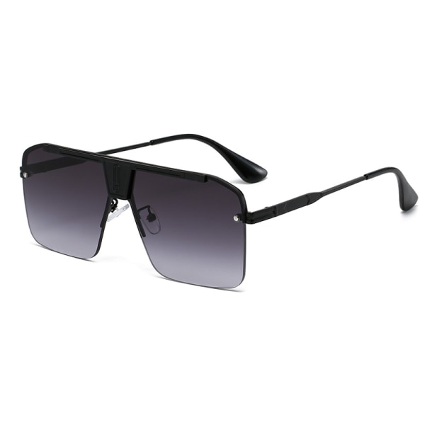 Fyrkantiga överdimensionerade herrsolglasögon Stor platt topp Mode cover Stort UV-skydd Ramlösa solglasögon