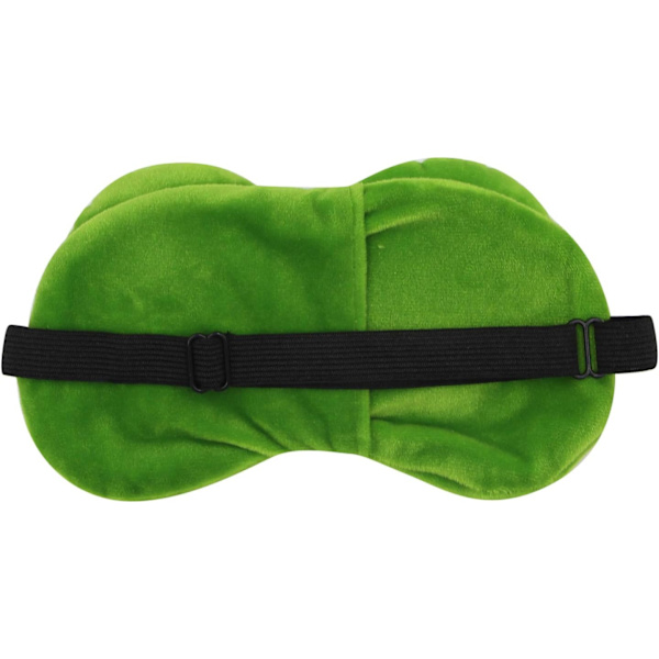Rolig Groda Sömnmask Mjuk Plysch Justerbar Blindfold Ögonmask Skydd med Återanvändbar för Män Kvinnor Barn Grön