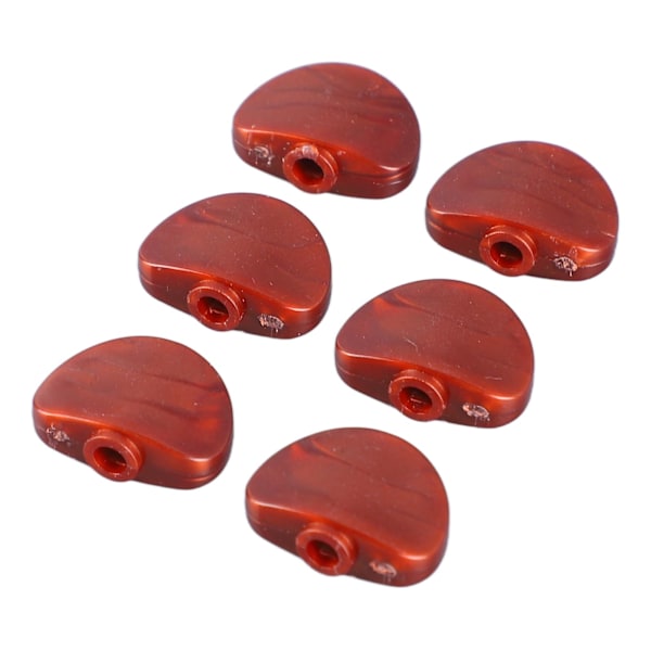 6 stk. Guitar Machine Head Knapper Halvrunde Plastik Komfortable Greb Universal Tuning Peg Udskiftning Spids Kaffe