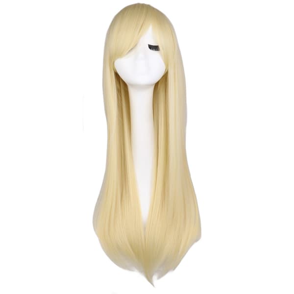 Wekity 80cm Vacker Charmig Cosplay Rak Hår Peruk, Ljus Guld