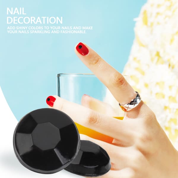 Flat Back Glass Nail Rhinestones Art Decoration Flatback Face Glitter Black