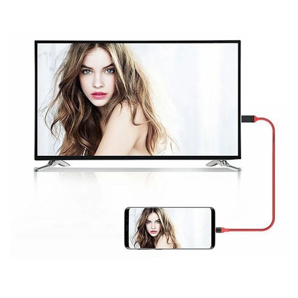 Typ C till HD Multimedia Interface Adapter Kabel Konverter Hög Hastighet 4K för Telefon PC