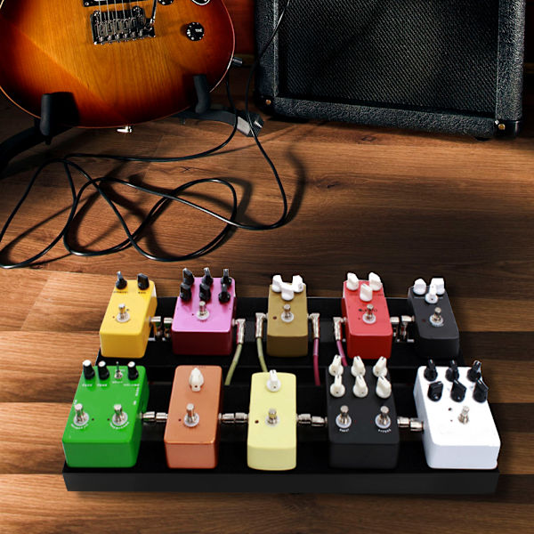 47x27cm Elektrisk gitarr effektpedalbräda med kardborreband slips instrumenttillbehör