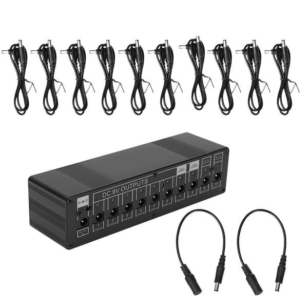 Gitarr Effekt Pedal Strömförsörjning Bärbar 10 Utmatningskanaler DC 9V/12V/18V