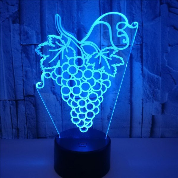 JUSTUP Söt vesikulär 3D-nattlampa 7 färgbyte LED-druvor 3D-lampor Bordslampa Julleksakspresent --- Stil J