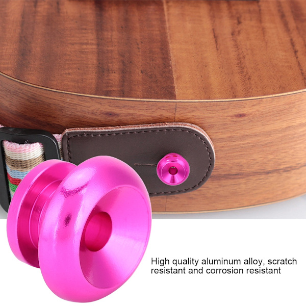 2 st Strap Lock Buckle Endpin för Gitarr Bas Ukulele med Brickor Skruvar (Lila)