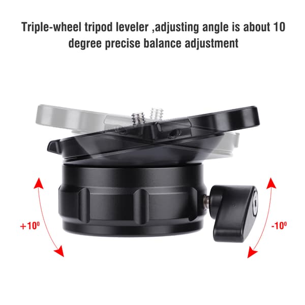 LB-60 Kraftig 12KG 1/4'' & 3/8'' Quick Release Plade Bobleniveau Stativ Kuglehoved