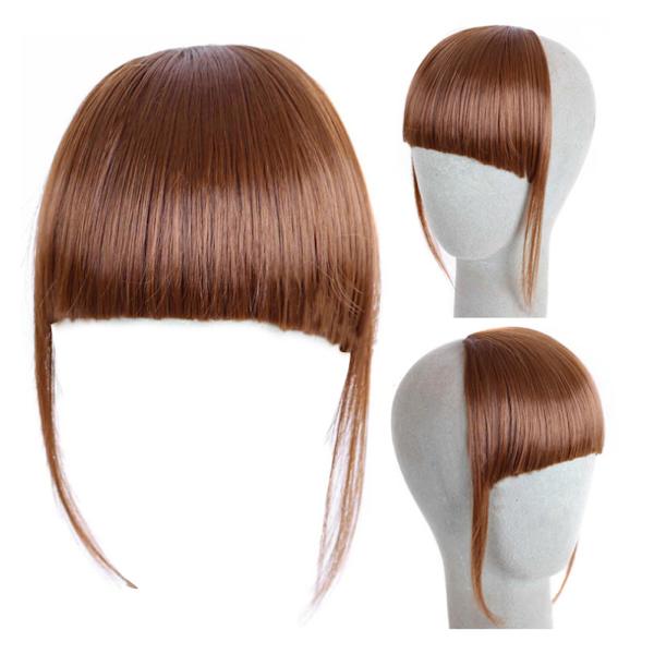 Flickor Falska Lugg Hår Extensions Lugg Spårlös Clip On Syntetisk Blunt Lugg Hårbit