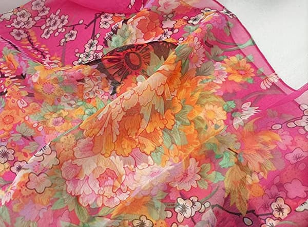 Skjerf for kvinner, lette, fasjonable skjerf med blomstermønster, sjal, wraps, A09