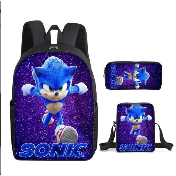SONIC reppu Sonic alakoulun reppu 3-osainen anime-sarjakuvareppu olkalaukku kynäpussi Style 1 three-piece