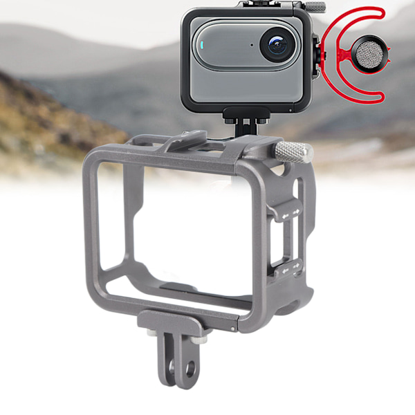 Kamerahus i fullformat för Insta360 GO 3 Actionkamera i aluminiumlegering, skyddande hölje med dubbla blixtskoanslutningar för vloggningsvideoinspelning