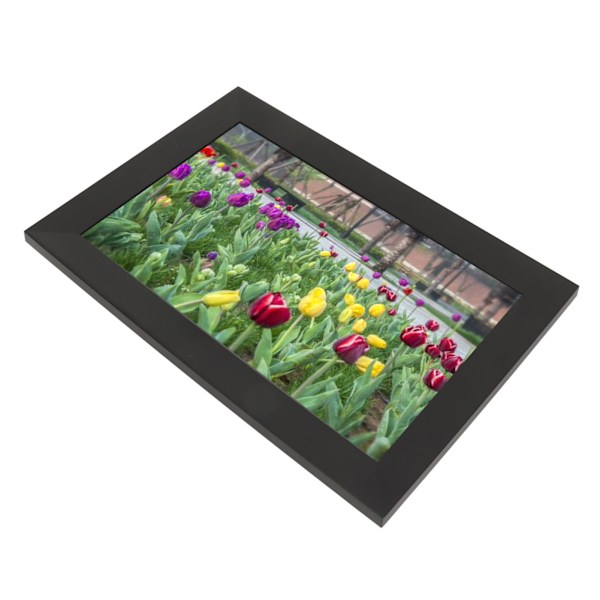 Digital fotoram 2.4G WiFi 10 tum IPS pekskärm digital fotoram display stödjer 32 GB lagring automatisk rotering 100‑240V EU-kontakt