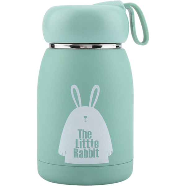 Vakuumkopp Isolerad Kaffeeflaska, 320ml Mini Vakuummugg Söt Termos, Rostfritt Stål Mini Termos Resmugg, grön