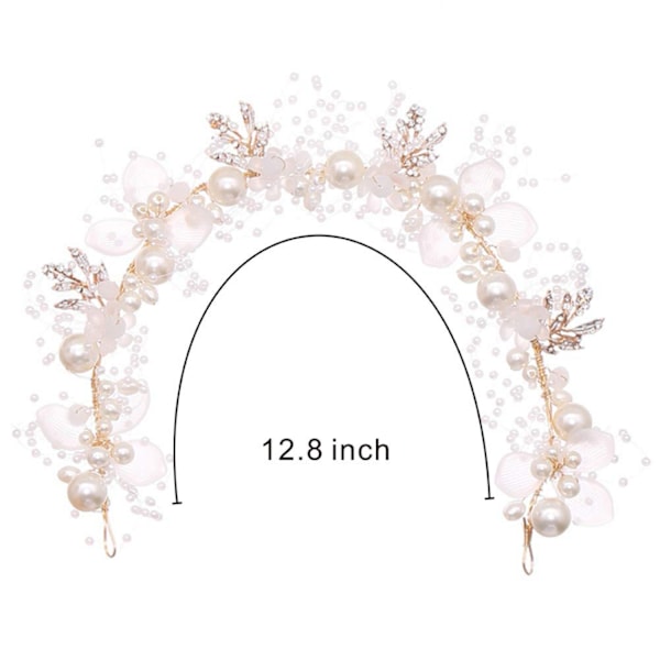 Brudepige Hovedbånd Blomsterpiger, Rhinestone Perle Krystal Perler Fe Hvid Guld Vin Hår Tilbehør til Lille Pige Prinsesse Halo Tiara----A01