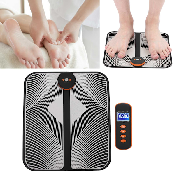Elektrisk fotmassagematta Smart EMS fotmassageplatta fot ABS muskelstimulatormatta med fjärrkontroll