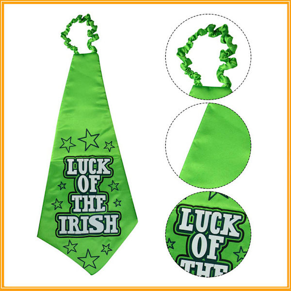 St. Patrick's Day kostymepynt, irsk festival, grønn shamrock-hatt, irsk skjegg, St. Patrick's Day sløyfesett A