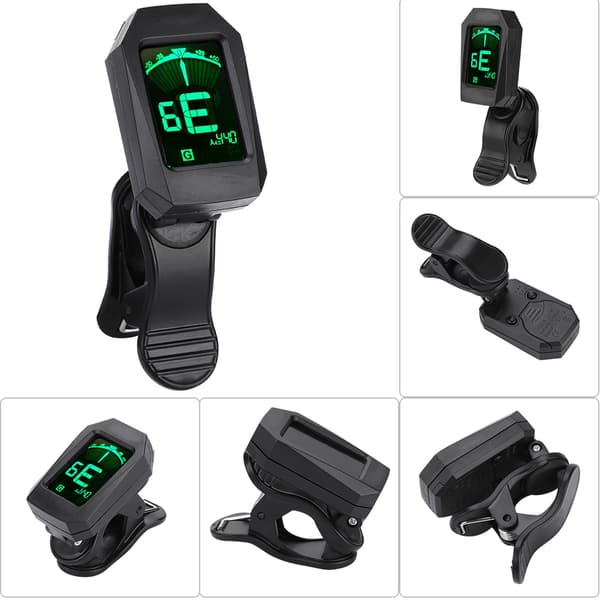 Clip-on digital LCD-tuner til kromatisk elguitar, bas og tilbehør