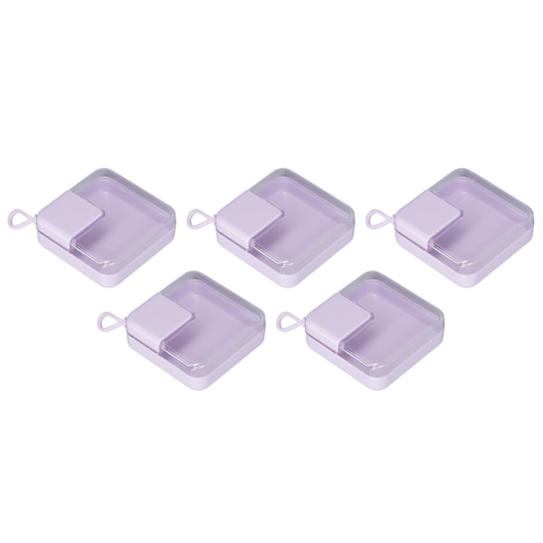 5 stk. Makeup Powder Puff Opbevaringsboks Klar Cover Facial Makeup Blender Puff Rejsetaske Lilla